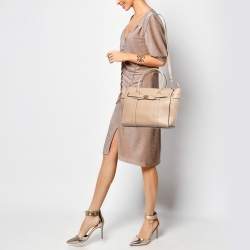 Mulberry Beige Leather Small Zipped Bayswater Tote