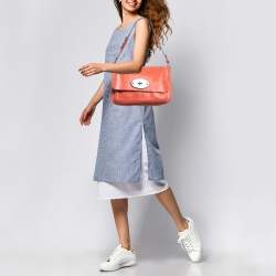 Mulberry Red Leather Bayswater Flap Shoulder Bag