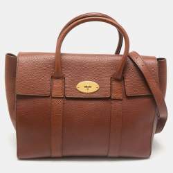 Pre Owned Mulberry Oak Brown Leather Medium Bayswater Satchel
