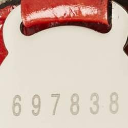 Mulberry Red Croc Embossed Leather Bayswater Flap Shoulder Bag