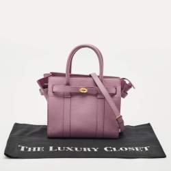 Mulberry Lavender Leather Mini Zipped Bayswater Tote