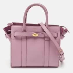 Mulberry Lavender Leather Mini Zipped Bayswater Tote