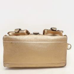 Mulberry Gold Leather Roxanne Satchel