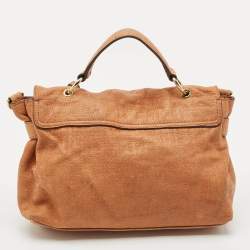 Mulberry Brown Textured Leather Edie Top Handle Bag