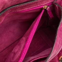Mulberry Pink Croc Embossed Leather Tillie Flap Top Handle Bag