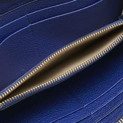 Mulberry Blue Leather Zip Around Continental Wallet