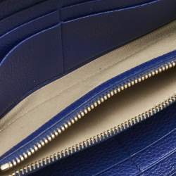 Mulberry Blue Leather Zip Around Continental Wallet