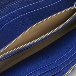 Mulberry Blue Leather Zip Around Continental Wallet