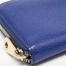 Mulberry Blue Leather Zip Around Continental Wallet