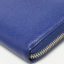 Mulberry Blue Leather Zip Around Continental Wallet