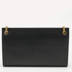 Mulberry Black Leather Amberley Chain Clutch