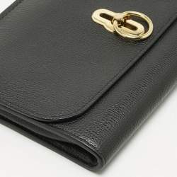 Mulberry Black Leather Amberley Chain Clutch