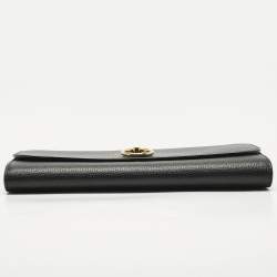 Mulberry Black Leather Amberley Chain Clutch
