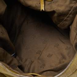 Pre Owned Mulberry Olive Green Textured Leather Oversized Alexa Satchel