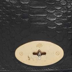 Pre Owned Mulberry Black Python Embossed Leather Lily Chain Shoulder Bag