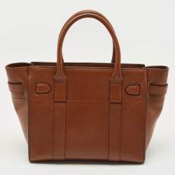 Pre Owned Mulberry Blue Leather Small Zipped Bayswater Tote