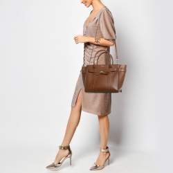 Pre Owned Mulberry Blue Leather Small Zipped Bayswater Tote