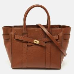 Pre Owned Mulberry Blue Leather Small Zipped Bayswater Tote