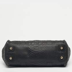 Pre Owned Mulberry Black Python Effect Leather Bayswater Satchel