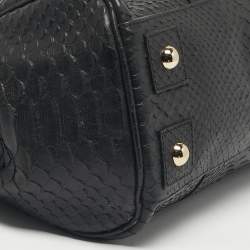Pre Owned Mulberry Black Python Effect Leather Bayswater Satchel