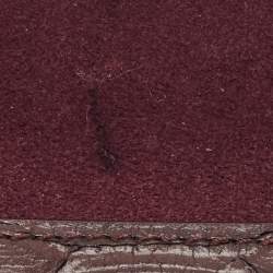 Pre Owned Mulberry Burgundy Python Embossed Leather Delphie Duo Chain Shoulder Bag