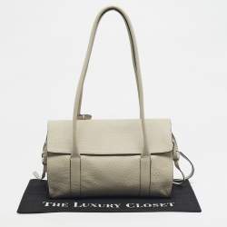 Pre Owned Mulberry Chalk Leather Small Soft Bayswater Satchel