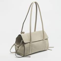 Pre Owned Mulberry Chalk Leather Small Soft Bayswater Satchel