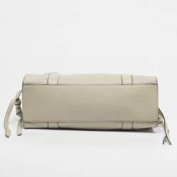 Pre Owned Mulberry Chalk Leather Small Soft Bayswater Satchel