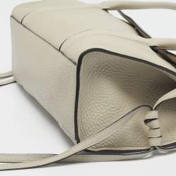 Pre Owned Mulberry Chalk Leather Small Soft Bayswater Satchel