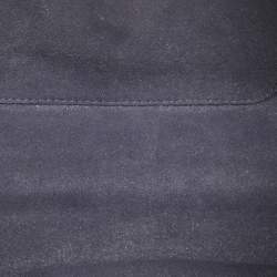 Pre Owned Mulberry Navy Blue/ Turquoise Snakeskin Embossed Leather Delphie Duo Flap Shoulder Bag