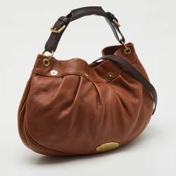 Pre Owned Mulberry Brown Pebbled Leather Mitzy East West Hobo