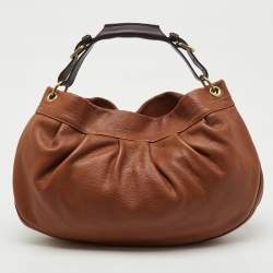 Pre Owned Mulberry Brown Pebbled Leather Mitzy East West Hobo