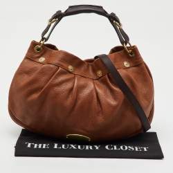 Pre Owned Mulberry Brown Pebbled Leather Mitzy East West Hobo