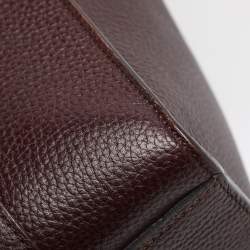 Pre Owned Mulberry Dark Burgundy Leather Small Zipped Bayswater Tote
