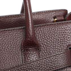 Pre Owned Mulberry Dark Burgundy Leather Small Zipped Bayswater Tote