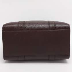 Pre Owned Mulberry Dark Burgundy Leather Small Zipped Bayswater Tote