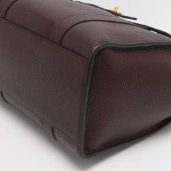Pre Owned Mulberry Dark Burgundy Leather Small Zipped Bayswater Tote