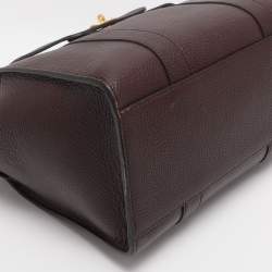 Pre Owned Mulberry Dark Burgundy Leather Small Zipped Bayswater Tote