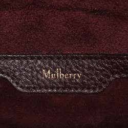 Pre Owned Mulberry Dark Burgundy Leather Small Zipped Bayswater Tote