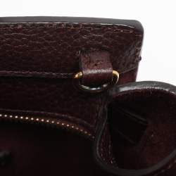 Pre Owned Mulberry Dark Burgundy Leather Small Zipped Bayswater Tote