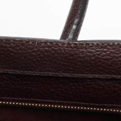 Pre Owned Mulberry Dark Burgundy Leather Small Zipped Bayswater Tote