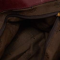 Pre Owned Mulberry Dark Burgundy Leather Alexa Top Handle Bag