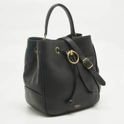 Pre Owned Mulberry Black Leather Hampstead Bucket Bag