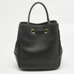 Pre Owned Mulberry Black Leather Hampstead Bucket Bag