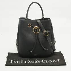 Pre Owned Mulberry Black Leather Hampstead Bucket Bag