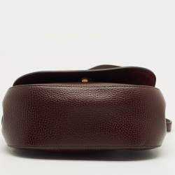 Pre Owned Mulberry Dark Burgundy Leather Amberley Shoulder Bag