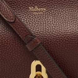 Pre Owned Mulberry Dark Burgundy Leather Amberley Shoulder Bag