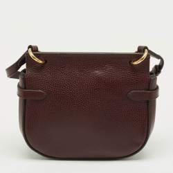 Pre Owned Mulberry Dark Burgundy Leather Amberley Shoulder Bag
