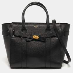 Pre Owned Mulberry Zipped Bayswater Small Black Leather Tote
