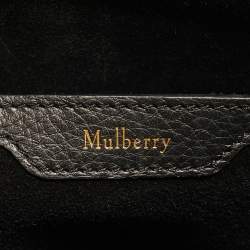مملوكة مسبقًا حقيبة يد مولبري بايزواتر بسحاب جلد أسود صغيرة